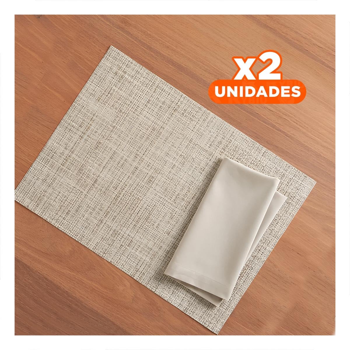 PACK2 KIT DE MESA INDIVIDUALES MOSTAZA JASPEADO 6 PIEZAS FACIL DE LIMPIAR YPAPEL REGALO - 1