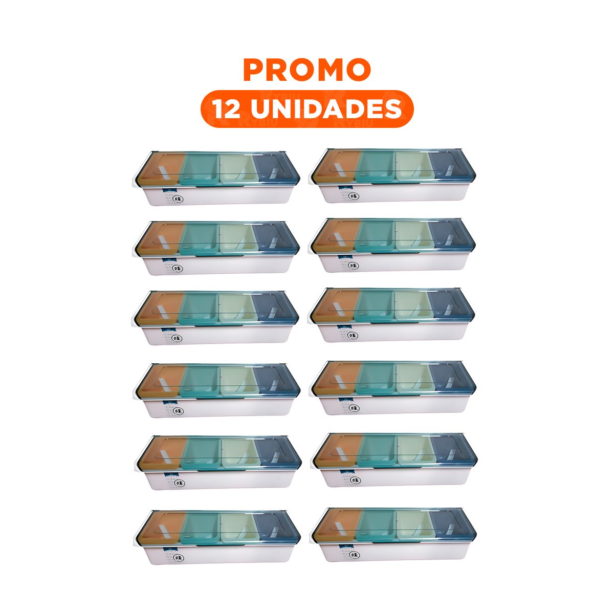PACK12 ENVASES 4 UNIDADES CON CUCHARITAS PARA COMIDA SALUDABLE - 1