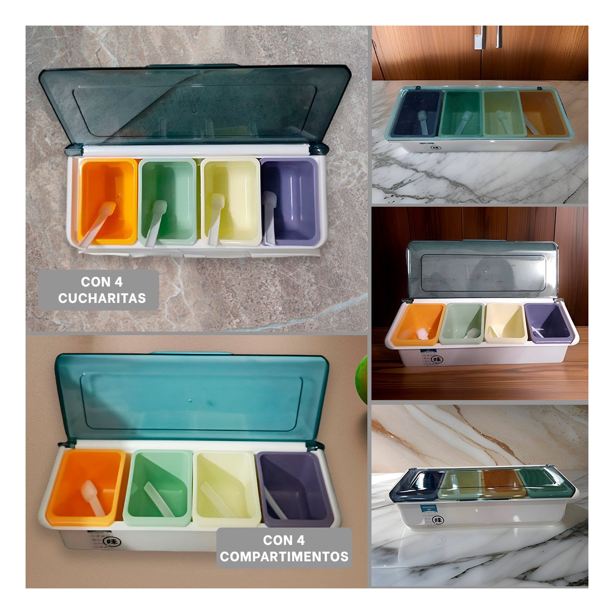 PACK12 ENVASES 4 UNIDADES CON CUCHARITAS PARA COMIDA SALUDABLE - 2