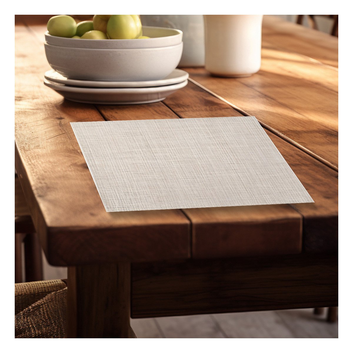 PACK2 KIT DE MESA INDIVIDUALES BEIGE 6 PIEZAS RESISTENTE Y SEGURA PARA CASA - 5