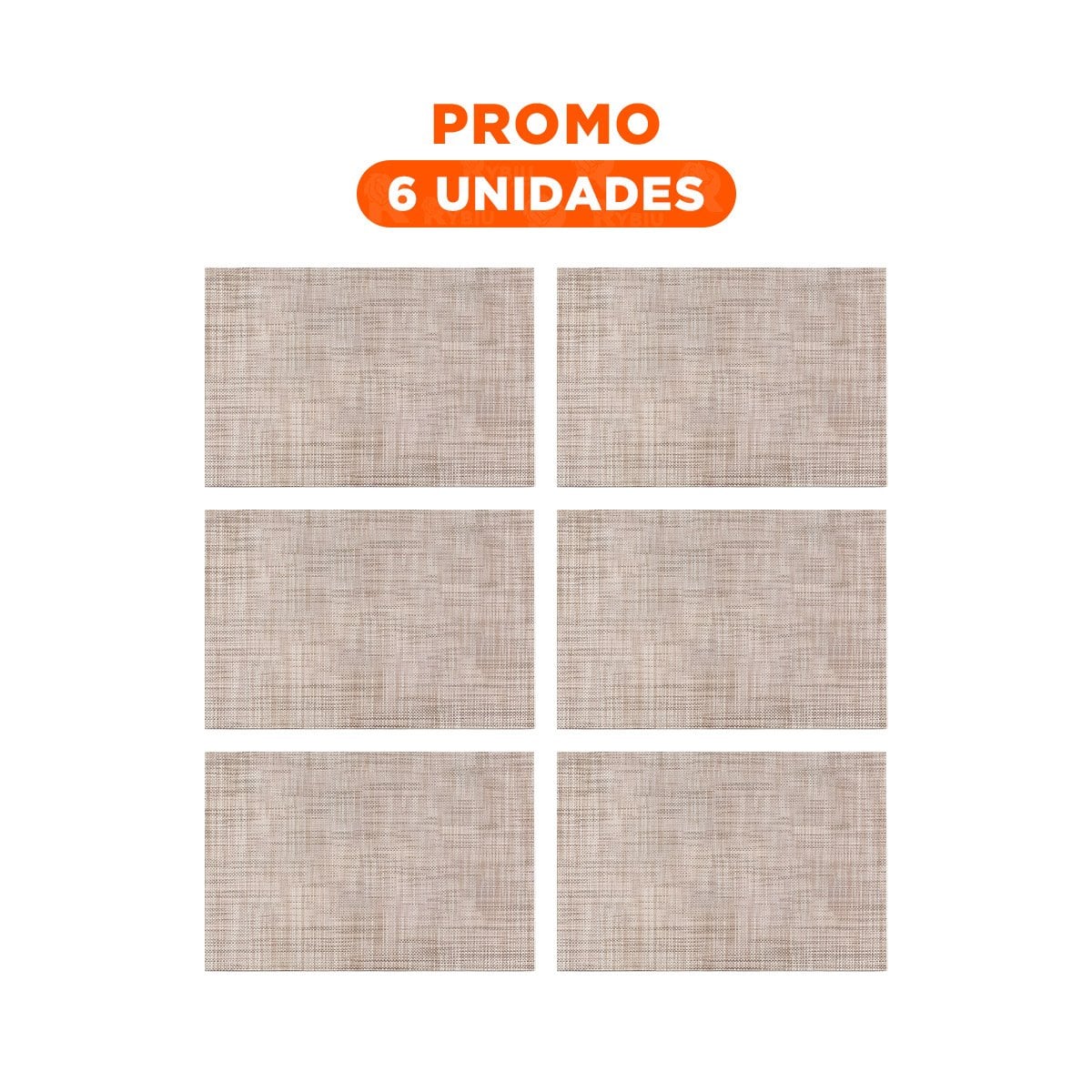 PACK6 PORTA INDIVIDUALES DE MESA MOSTAZA JASPEADO 6 PIEZAS ANTIIMPACTO YREGALO STICKER - 1