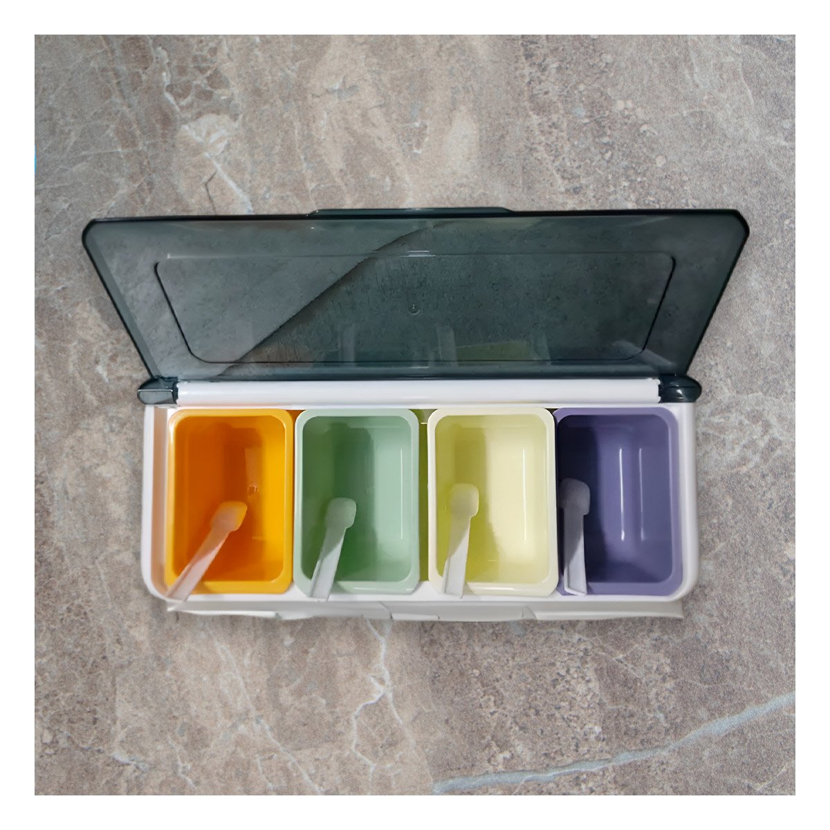 FRASCOS DESMONTABLES 4 PIEZAS CON CUCHARITAS PARA ALMACENAR ESPECIAS - 5