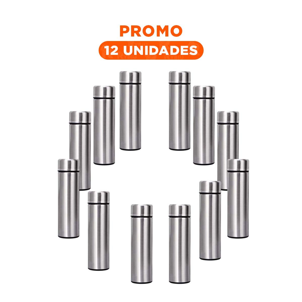 PACK12 CONTENEDOR COMPACTO DIGITAL 500 ML PLATEADO PRACTICO - 1