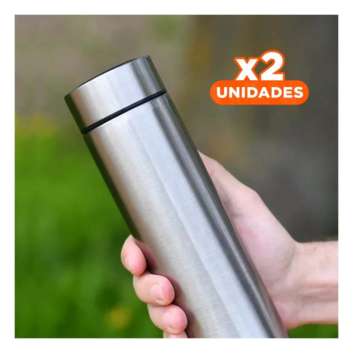 PACK2 VASO DIGITAL 500 ML PLATEADO CON SISTEMA DE INFUSION PARA TE YPAPEL REGALO - 1