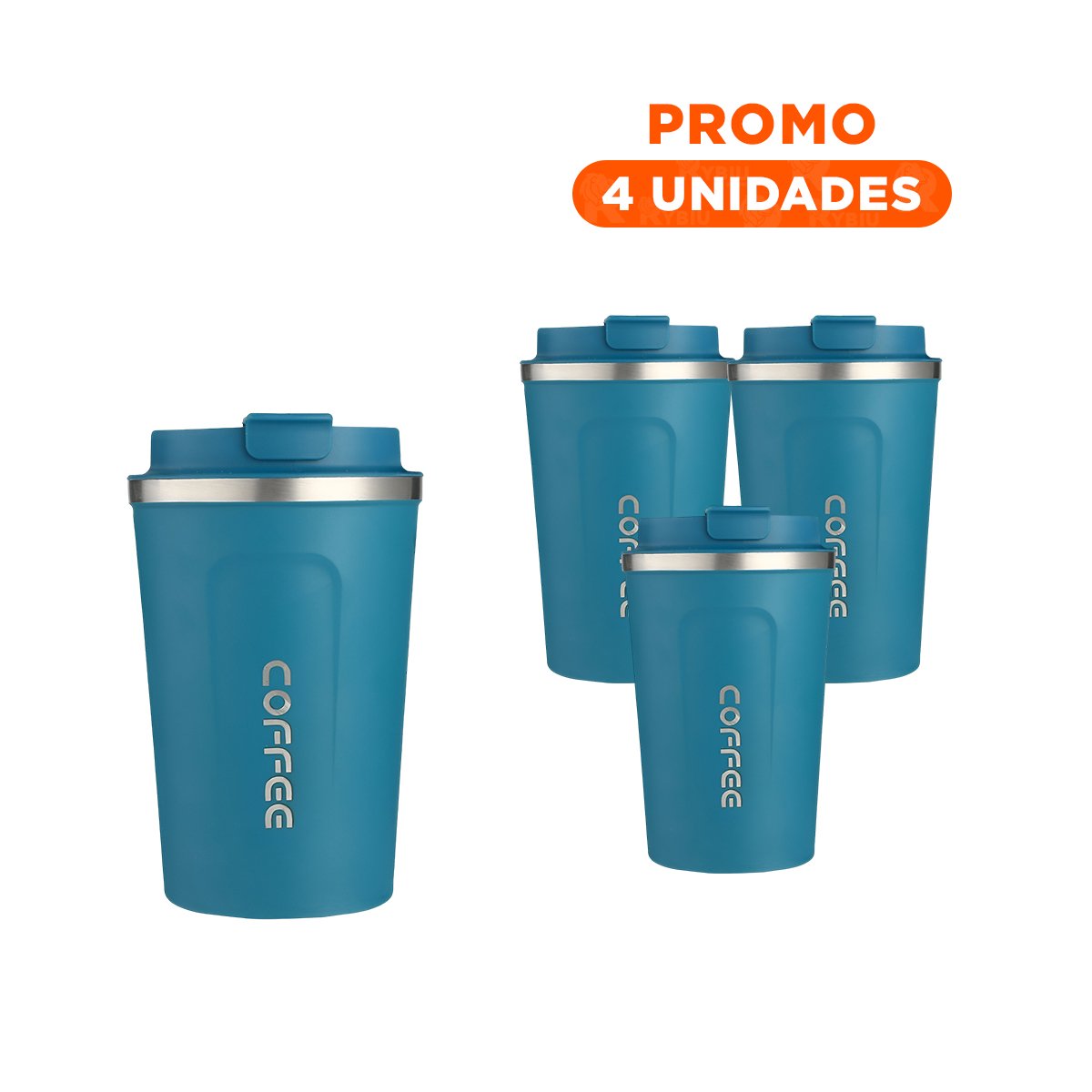 PACK4 RECIPIENTE INTELIGENTE 510ML AZUL PETROLEO FACIL DE TRANSPORTAR - 1