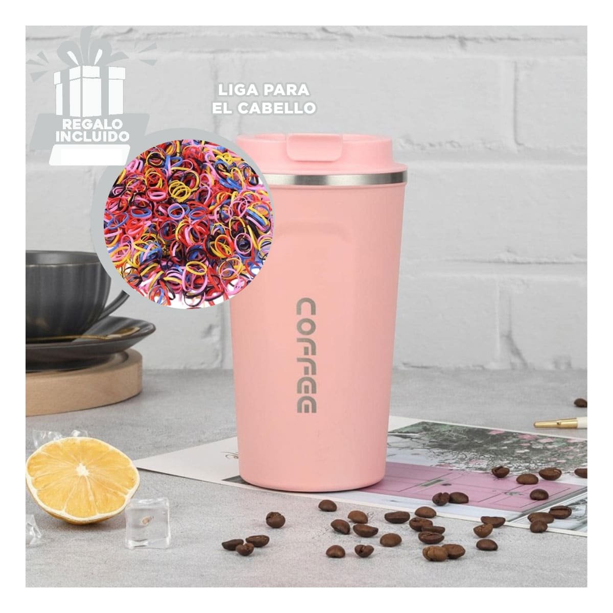 RECIPIENTE TERMICO DIGITAL 510ML ROSADO CON INDICADOR FRONTAL FUNCIONAL YLIGAS REGALO - 2