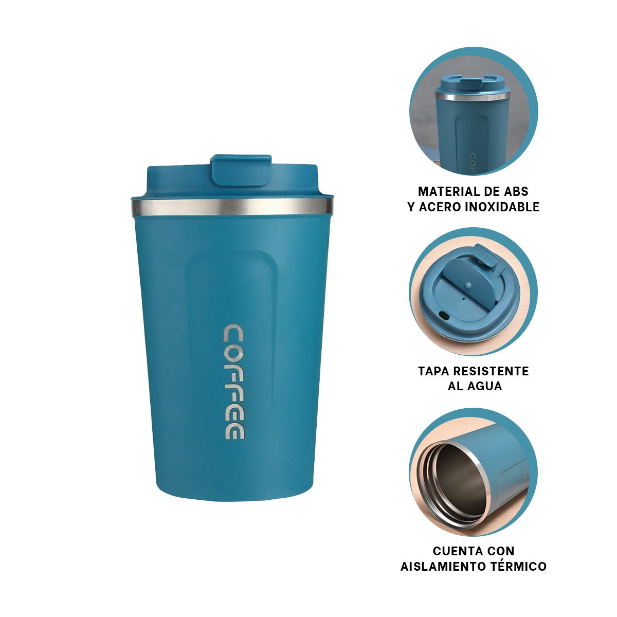 PACK6 RECIPIENTE REUTILIZABLE DIGITAL 510ML AZUL PETROLEO FUNCIONAL YREGALO STICKER - 2