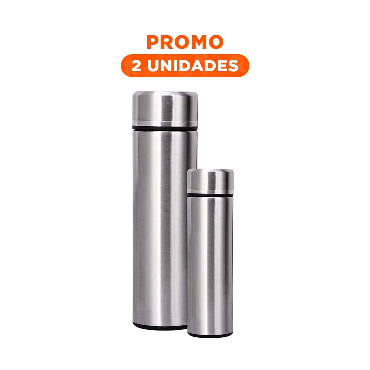 PACK2 TAZA DIGITAL 500 ML PLATEADO CON FILTRO DESMONTABLE FUNCIONAL YREGALO STICKER - 1