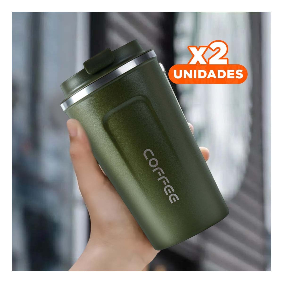 PACK2 TERMO INTELIGENTE 510ML VERDE PETROLEO CON TAPA HERMETICA YPAPEL REGALO - 1