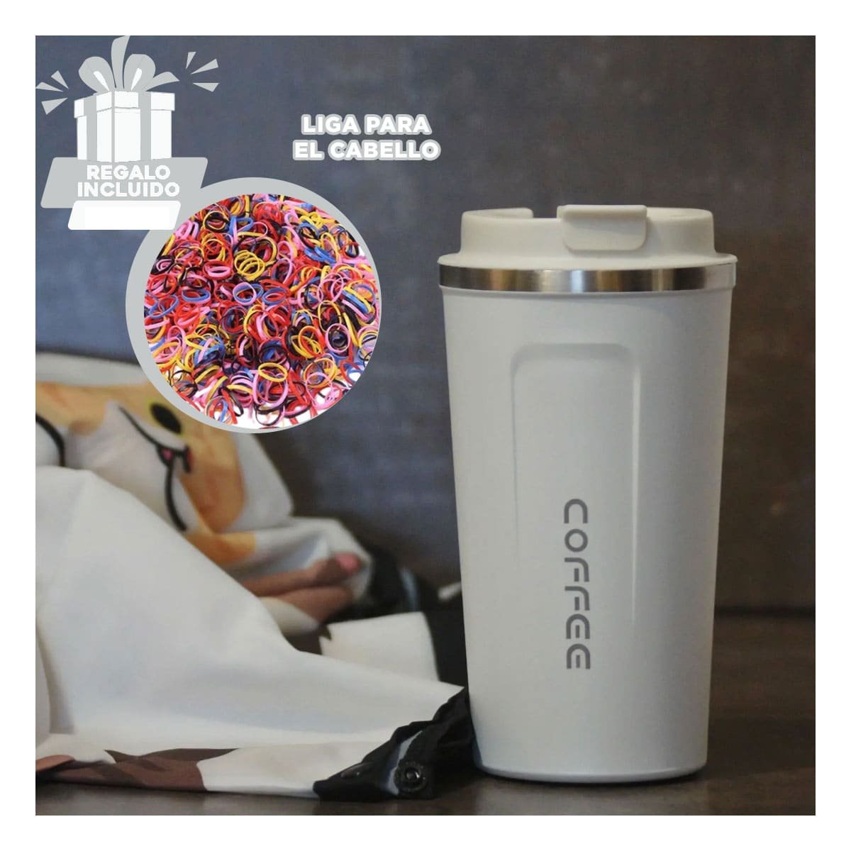 CONTENEDOR TERMICO DIGITAL 510ML BLANCO CON PANTALLA SUPERIOR MODERNA Y SEGURA YLIGAS REGALO - 2