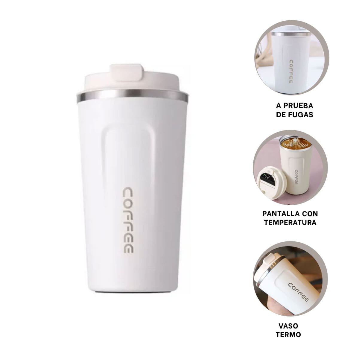 RECIPIENTE TERMICO DIGITAL 510ML BLANCO CON INDICADOR FRONTAL PRACTICO YPOST IT - 5
