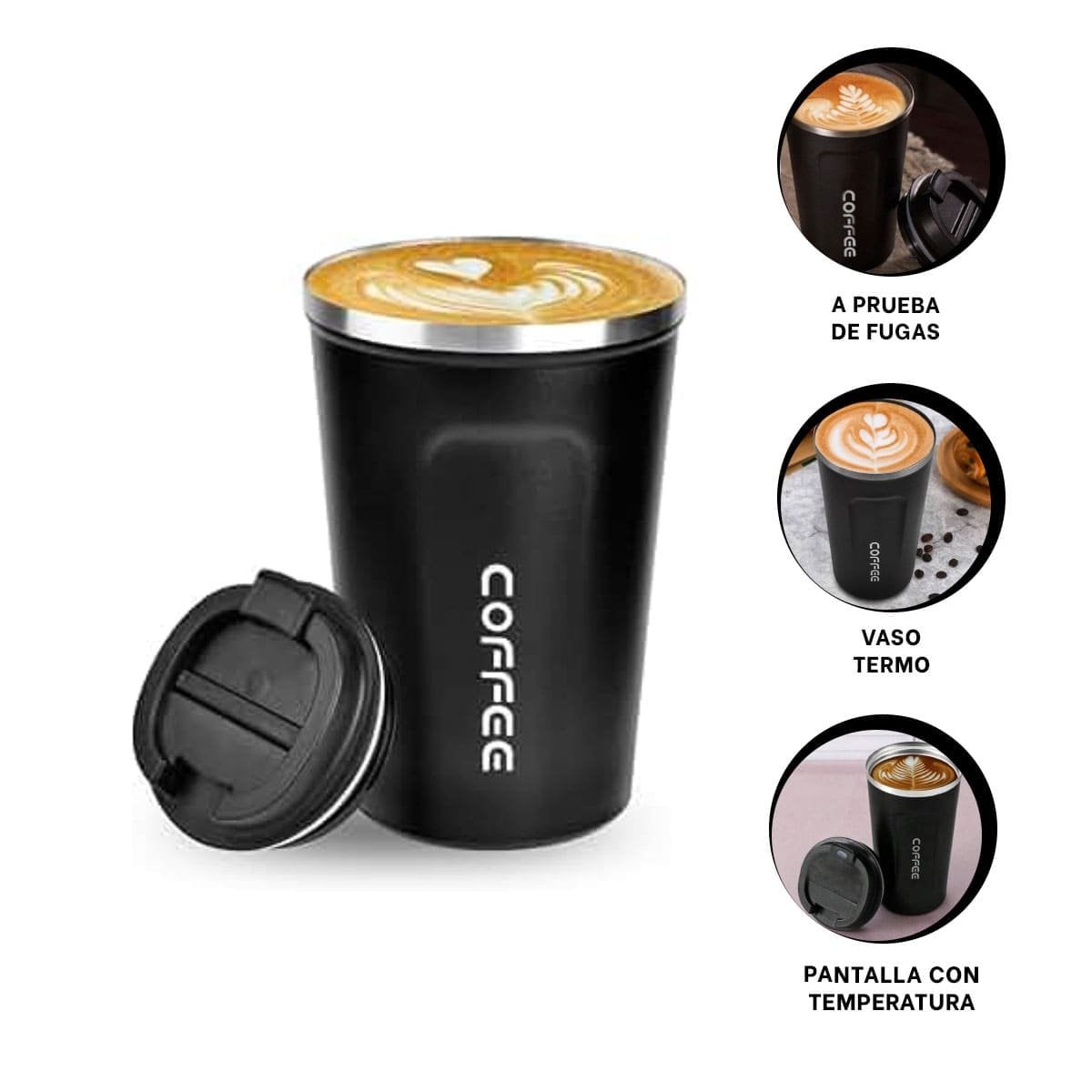 TERMO TERMICO 510ML NEGRO CON CONSERVACION EFICIENTE DE BEBIDAS YPOST IT - 5