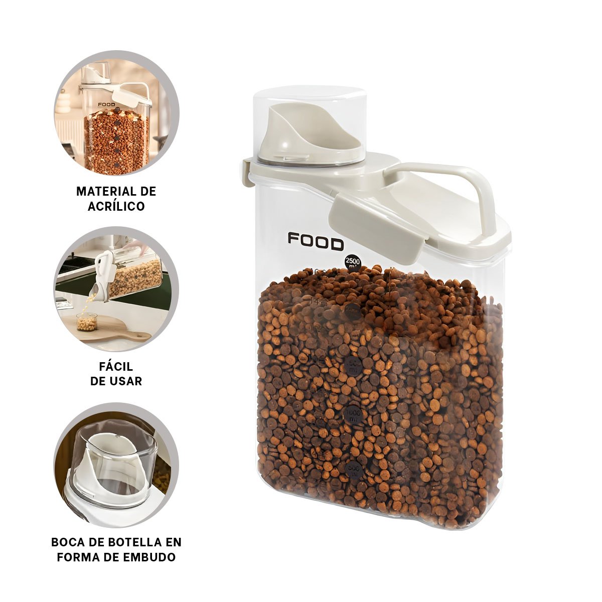 CONTENEDOR CON BOQUILLA TAPA Y ASA 2.5L PRACTICO PARA ALMACENAR BEBIDAS YPOST IT - 5
