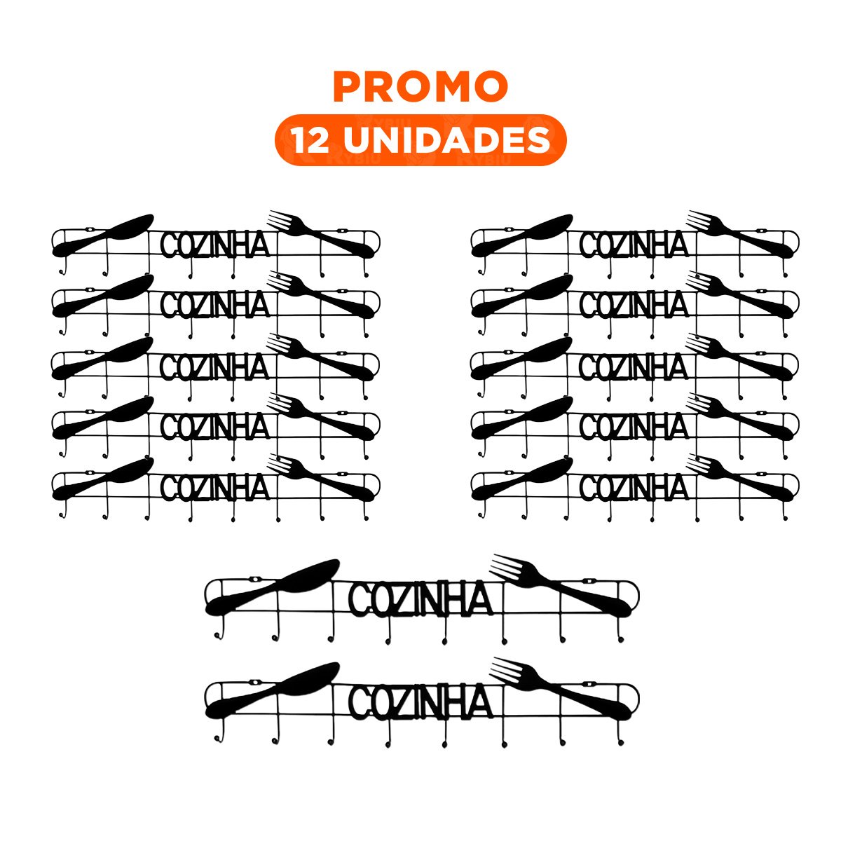 PACK12 ORGANIZADOR DE COCINA NEGRO CON FORMATO DE PARED FUNCIONAL - 1