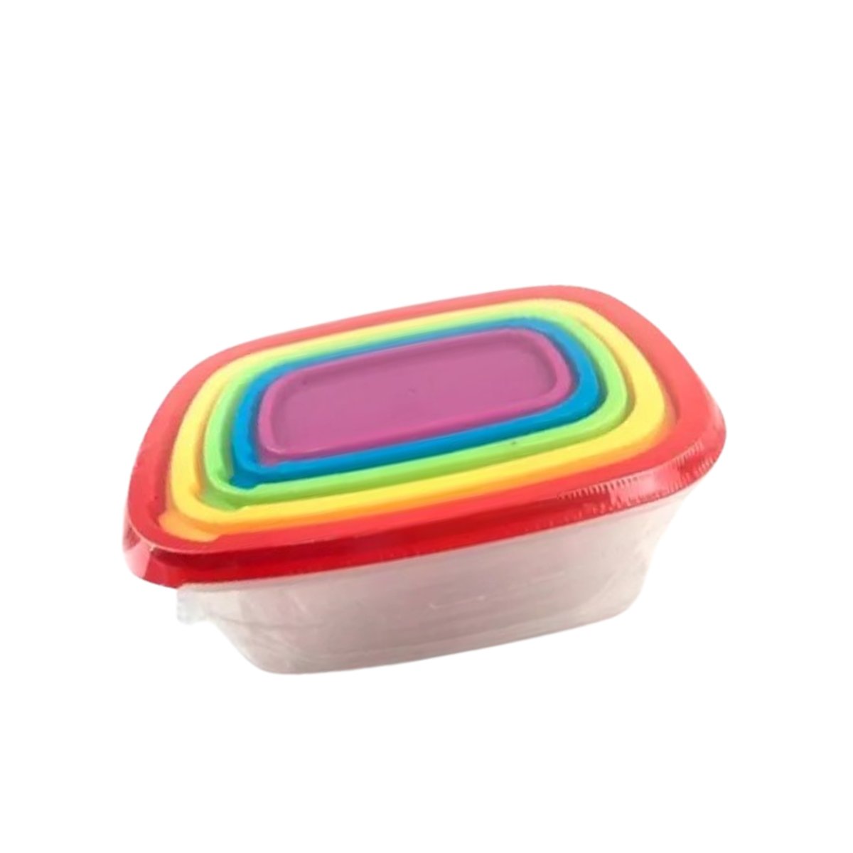 PACK6 CONTENEDOR DE COCINA RECTANGULAR 5 PIEZAS MULTICOLOR RESISTENTE YREGALO STICKER - 2