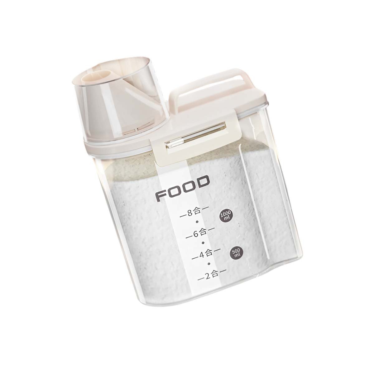 PACK6 UTENSILIO DE COCINA CON BOQUILLA TAPA Y ASA DE 1L EN COLOR CREMA YREGALO STICKER - 2