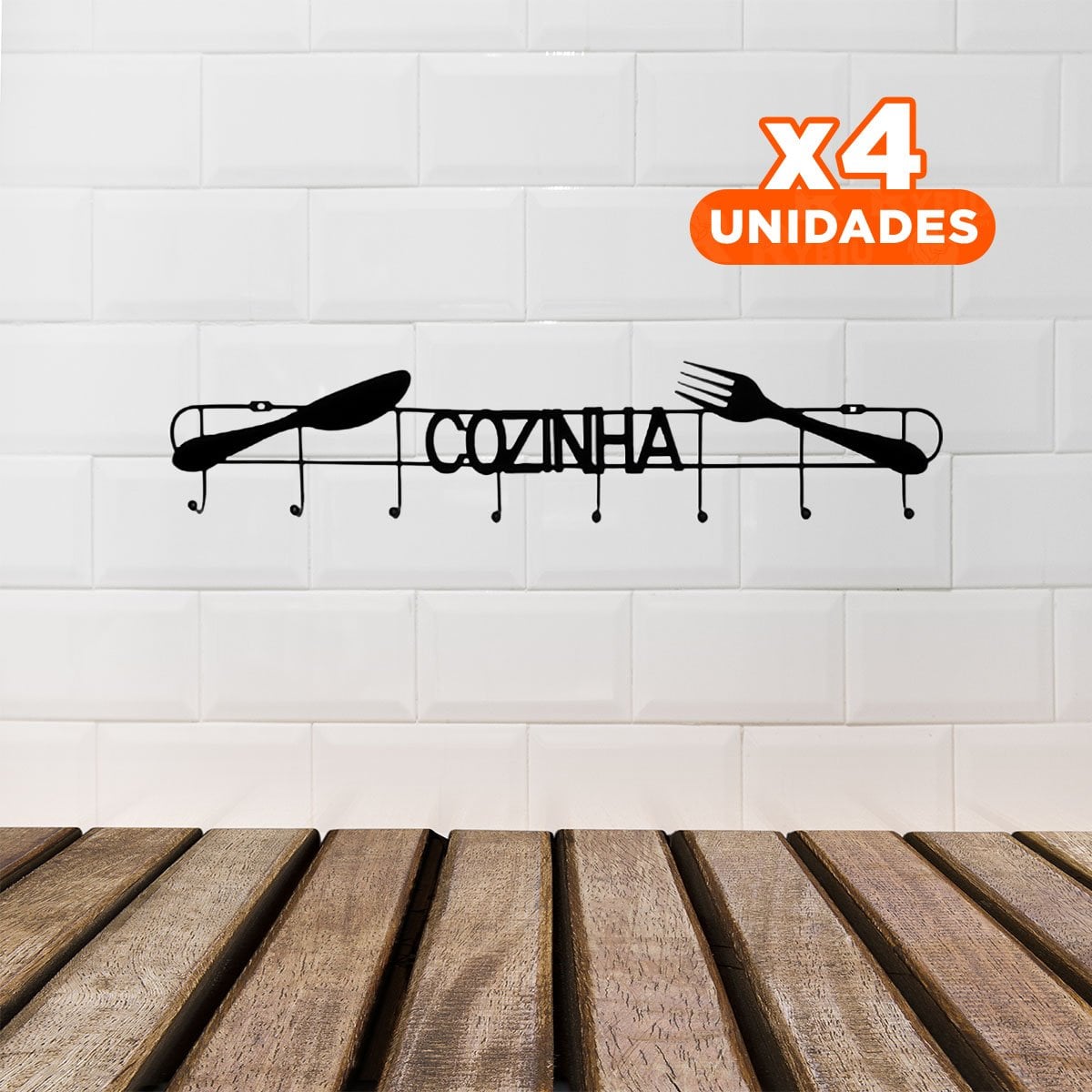 PACK4 PERCHERO DE PARED NEGRO PARA COLGAR ACCESORIOS DE COCINA YREGALO STICKER - 1
