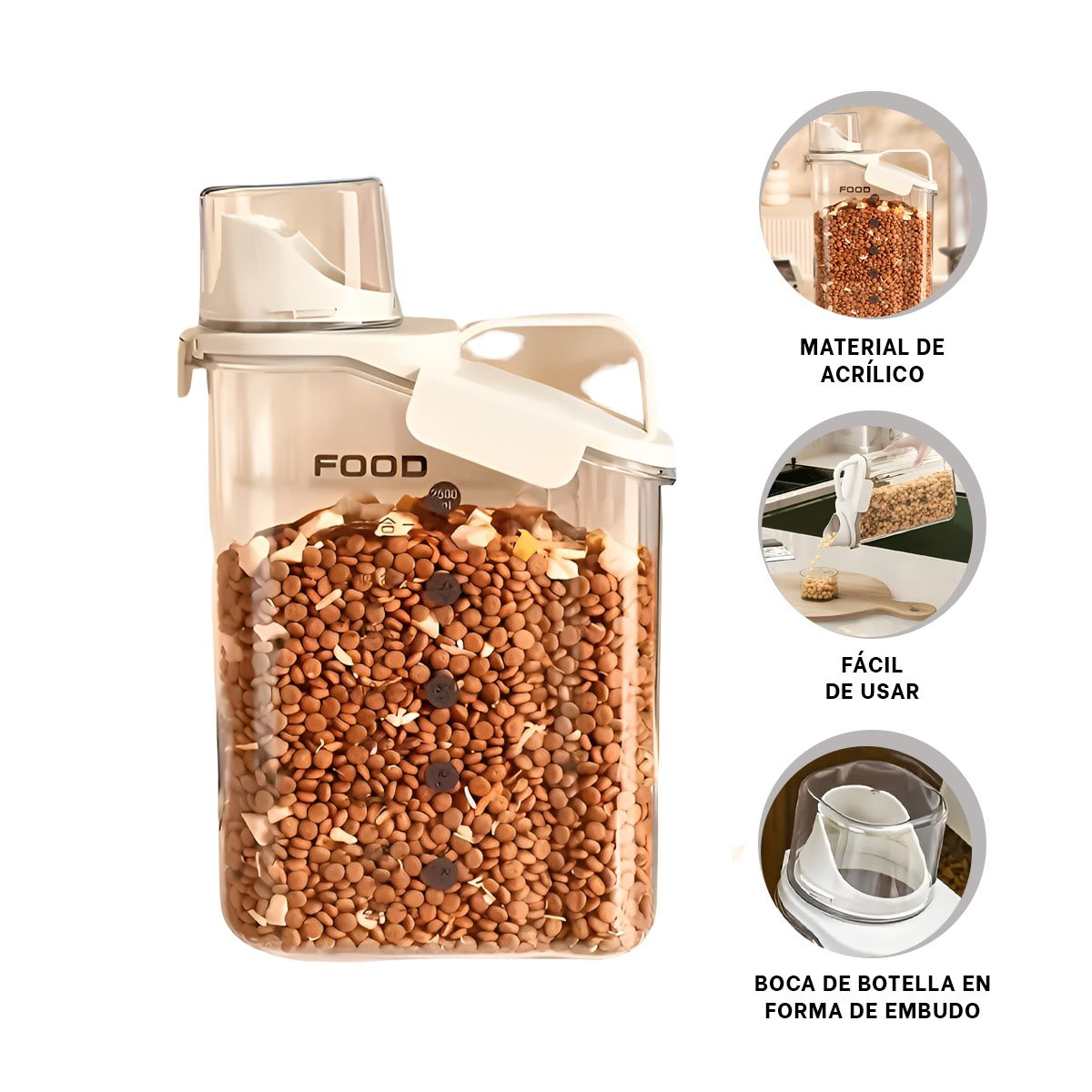 CONTENEDOR CON BOQUILLA TAPA Y ASA 2.5L COMODO PARA ALMACENAR LIQUIDOS YPAPEL REGALO - 5