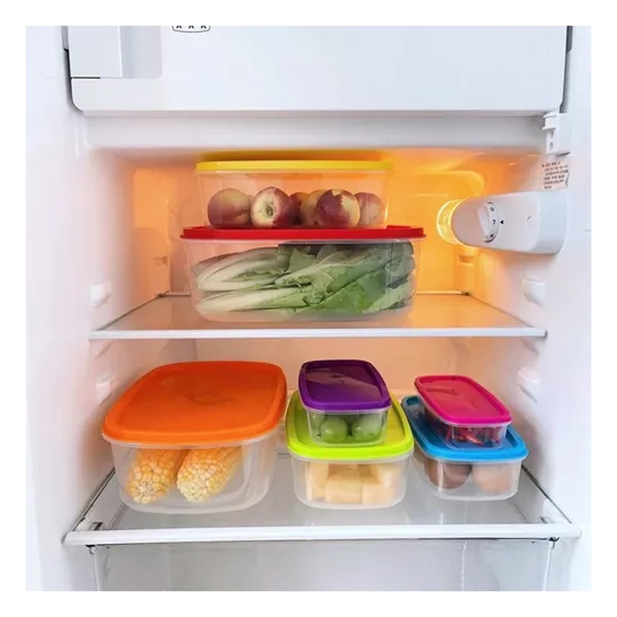 PACK4 CONTENEDOR PLASTICO RECTANGULAR 5 PIEZAS MULTICOLOR DE USO DIARIO - 2