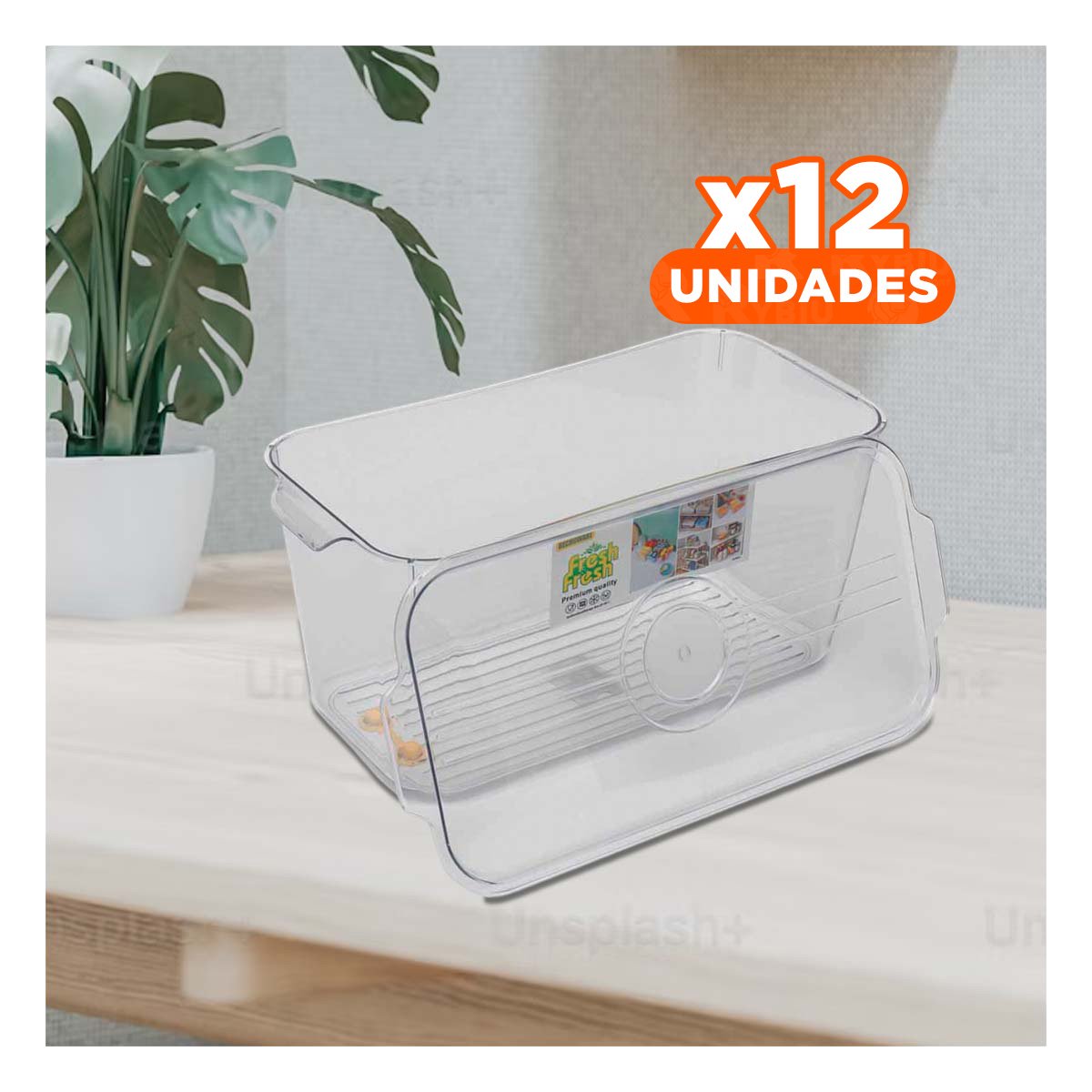 PACK12 BASE DE ACRILICO CON TAPA RECTA Y DRENAJE 30X15X15CM TRANSPARENTE Y+PAPEL REGALO - 1