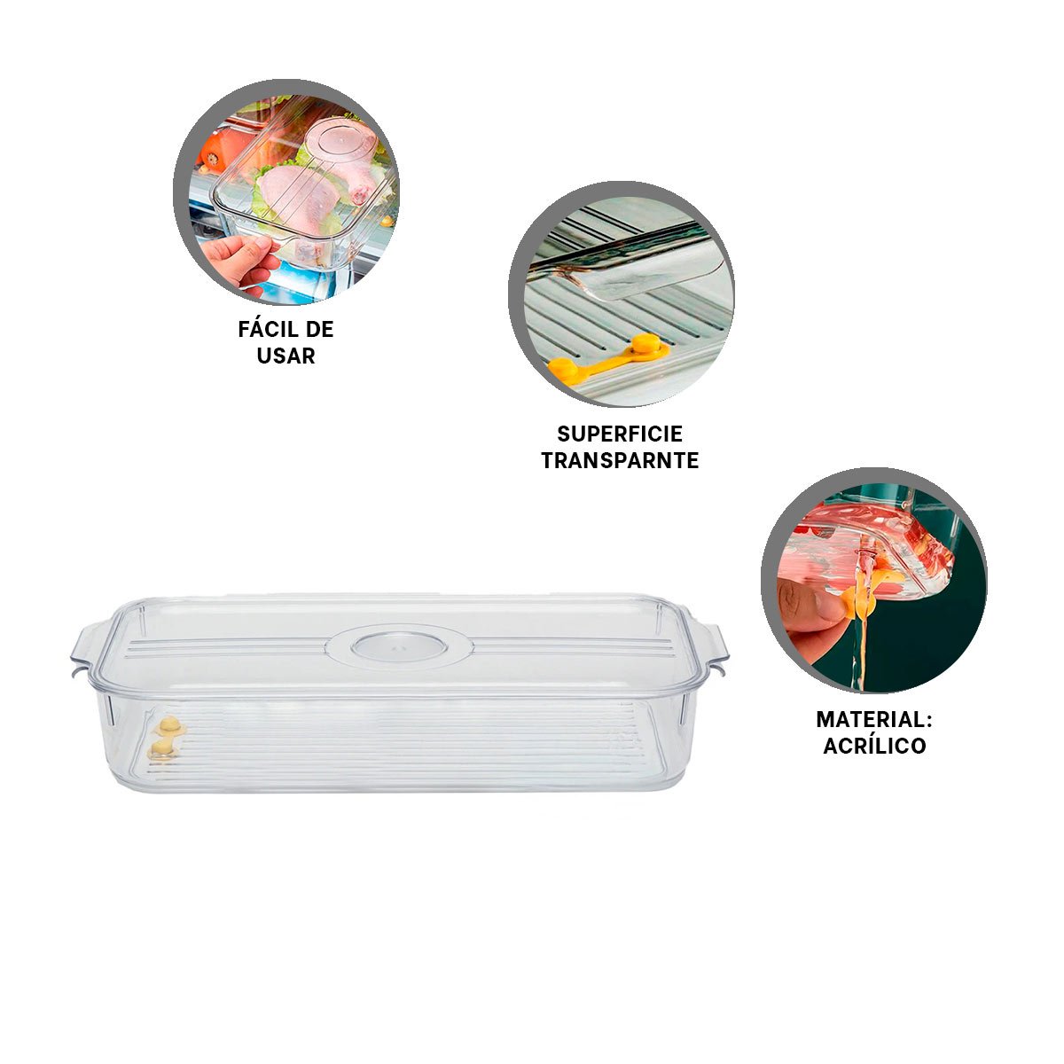 BANDEJA APILABLE DE ACRILICO CON DESAGUE 30X16X5CM TRANSPARENTE Y+POST IT - 5