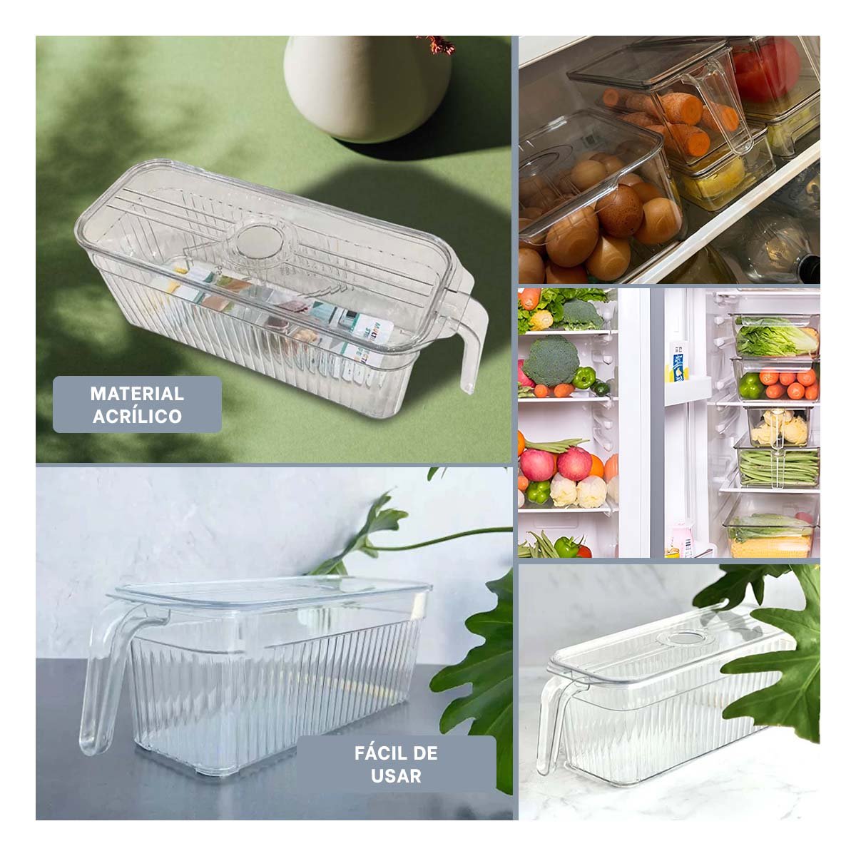 PACK6 DEPOSITO ORGANIZADOR CON TAPA 26X15X30CM TRANSPARENTE Y+PAPEL REGALO - 3