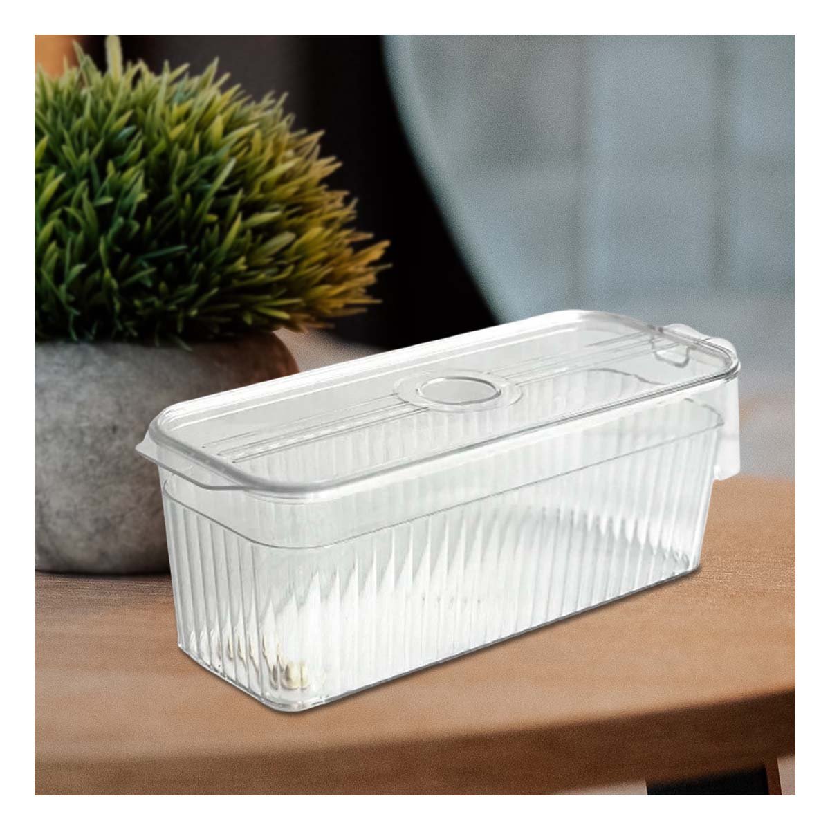 PACK4 CHAROLA CON AGARRE FRONTAL PARA ORDEN 26X15X30CM TRANSPARENTE Y+PAPEL REGALO - 5