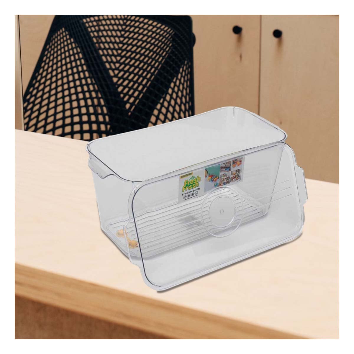 CONTENEDOR RECTANGULAR CON DRENAJE 30X15X15CM TRANSPARENTE Y+PAPEL REGALO - 1