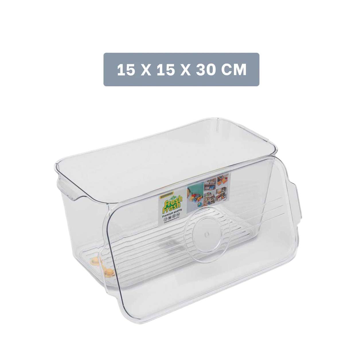 CONTENEDOR RECTANGULAR CON DRENAJE 30X15X15CM TRANSPARENTE Y+PAPEL REGALO - 4
