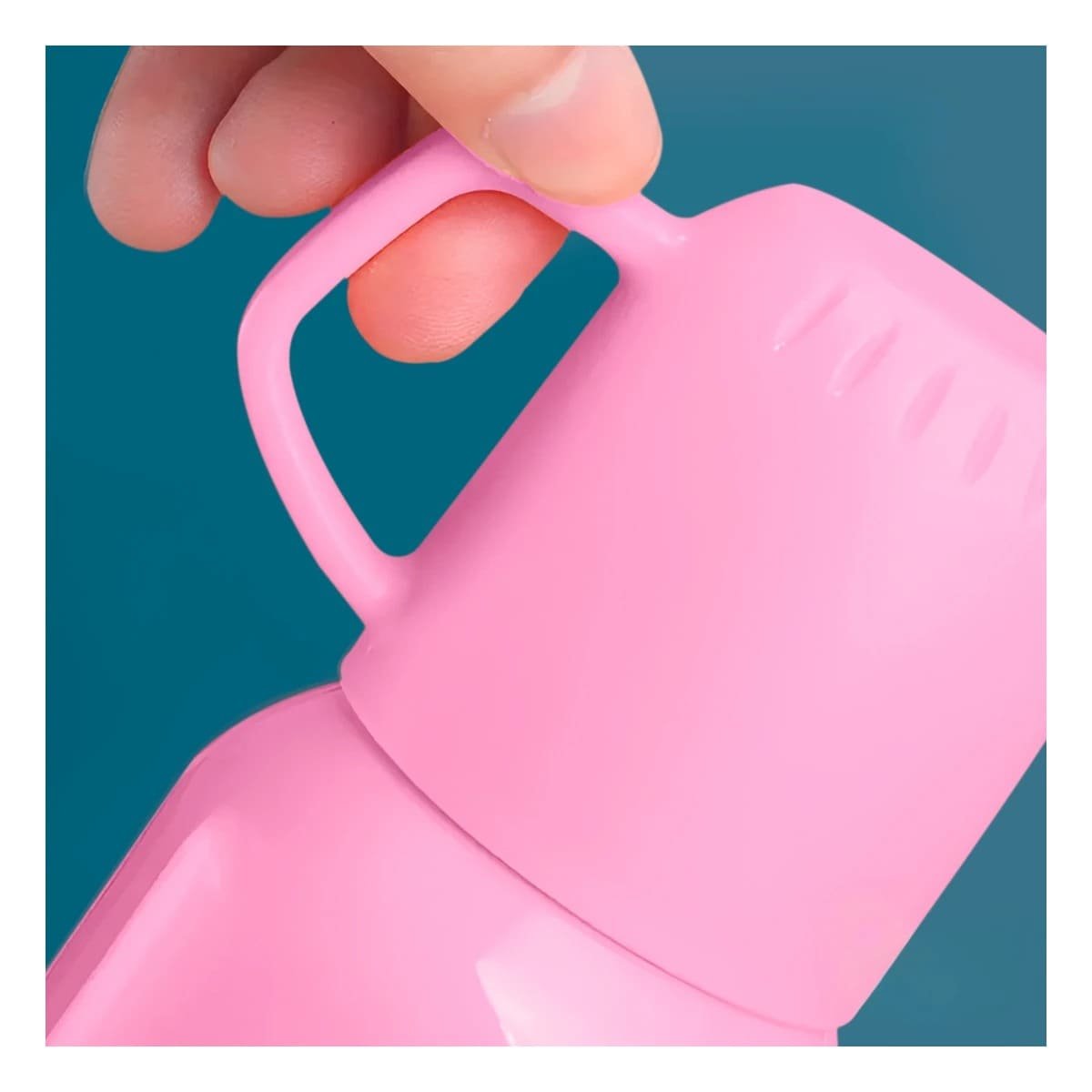 PACK2 COMPLEMENTO TERMICO DE 500ML CON 3 TAZAS ROSADO ACERO MODERNO - 2