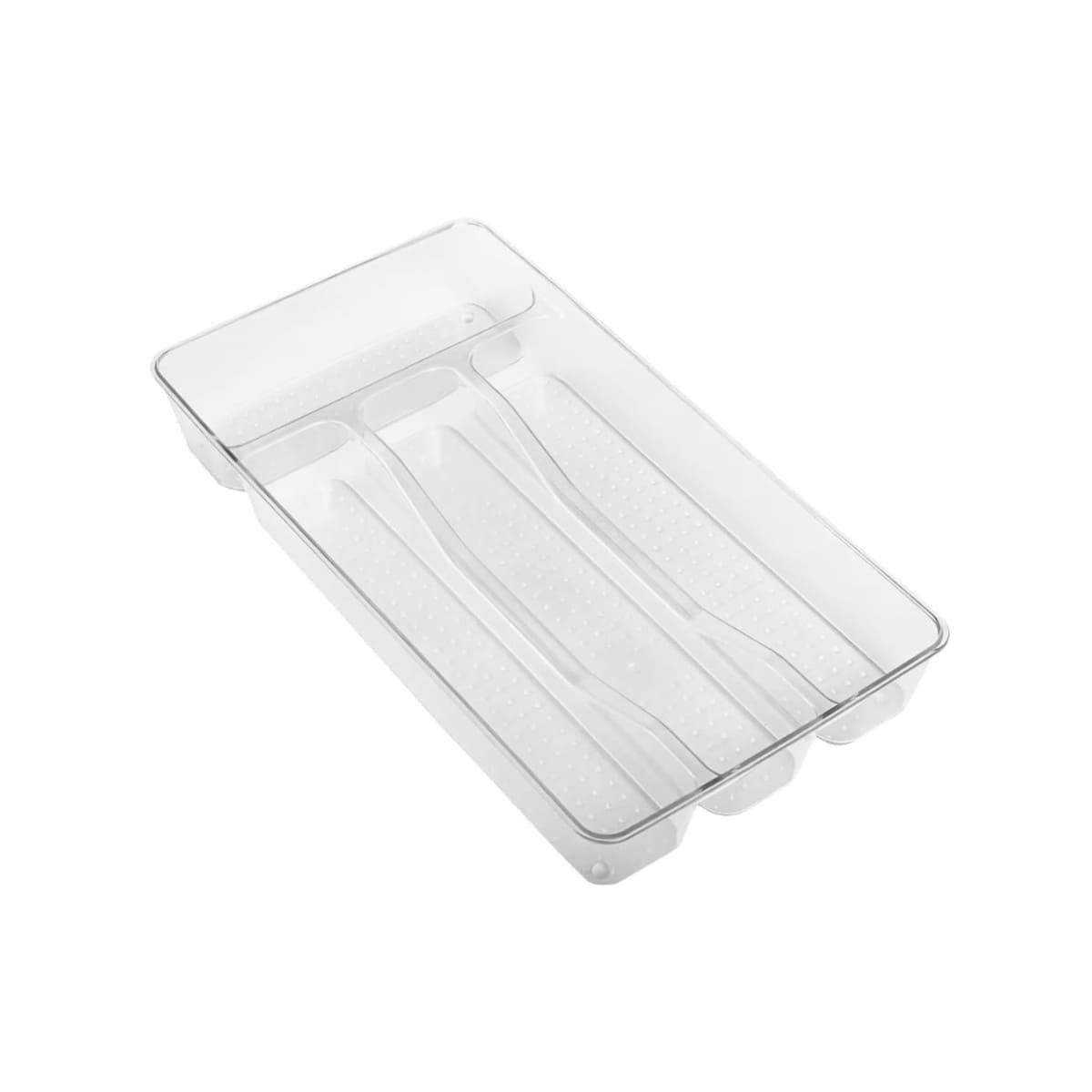 BANDEJA RECTANGULAR DE ACRILICO CON 4 COMPARTIMIENTOS 33X18X5CM TRANSPARENTE Y+LIGAS REGALO - 5