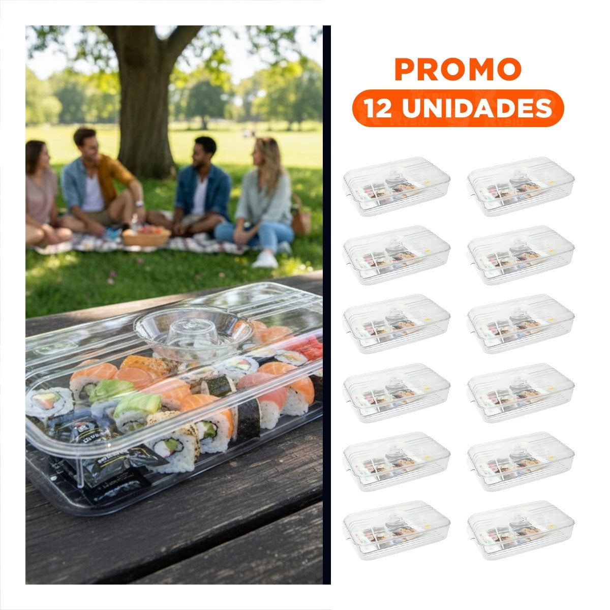 PACK12 CAJA ORGANIZADORA TRANSPARENTE PARA REFRIGERADOR 30X16X7CM - 1