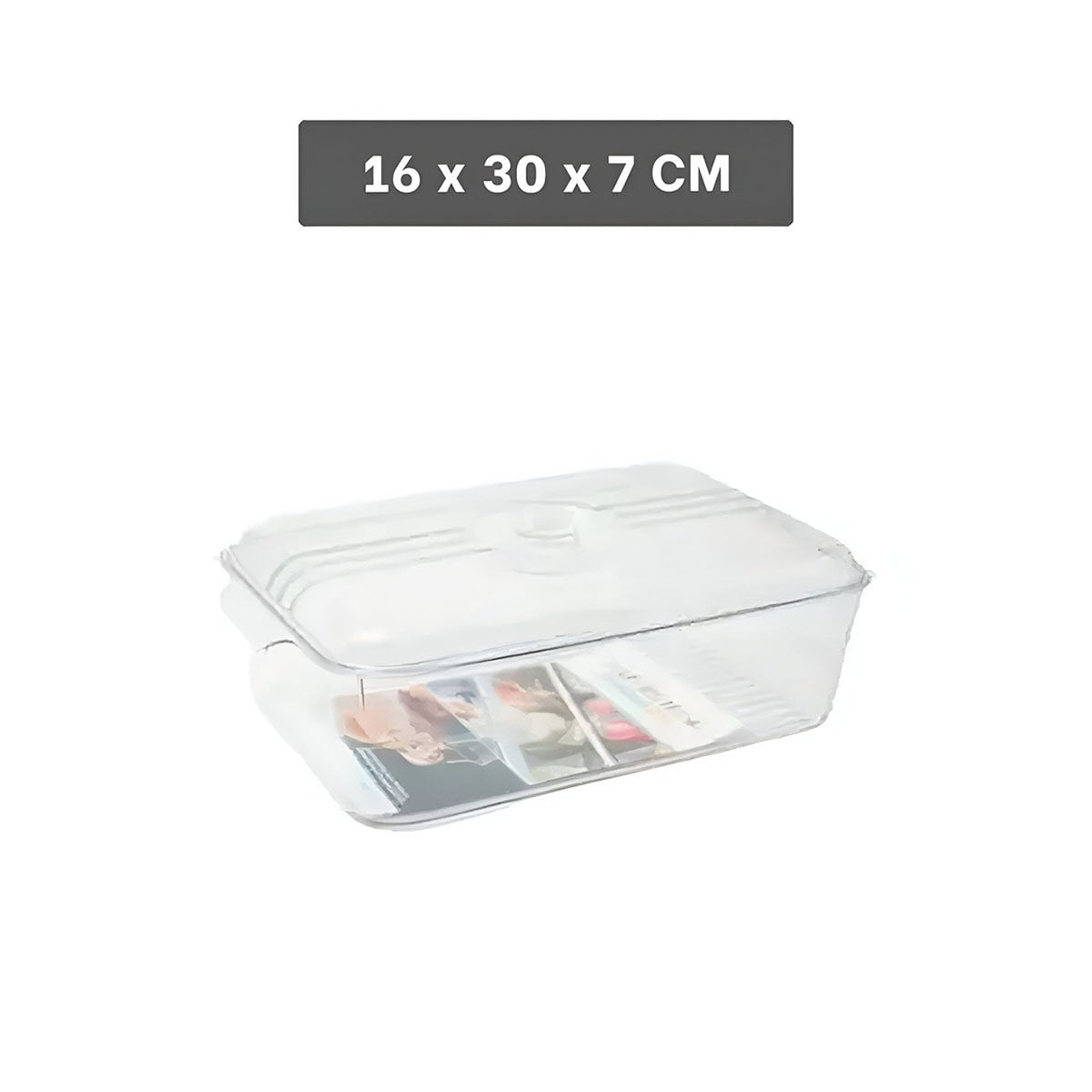 PACK12 CAJA ORGANIZADORA TRANSPARENTE PARA REFRIGERADOR 30X16X7CM - 4
