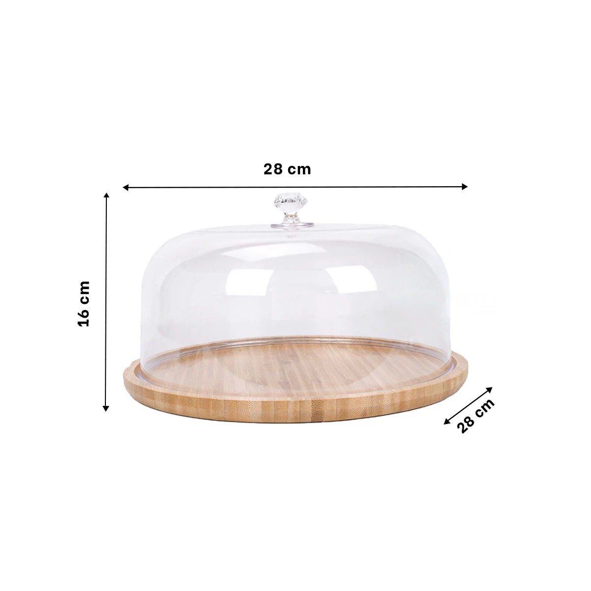 PACK6 PLATO PARA REPOSTERIA CIRCULAR CON TAPA 28CM HOGAR FIESTA DECORACION NAVIDAD - 4