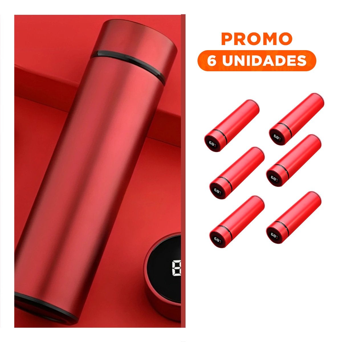 PACK6 ENVASE COMPACTO 500 ML CON FILTRO DE TE PARA MANTENER CAFE O TE Y+REGALO STICKER - 1