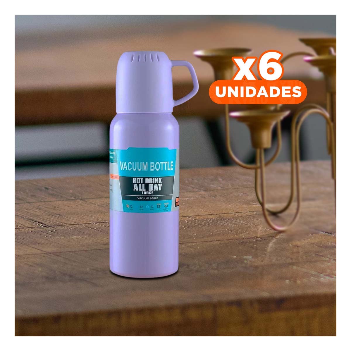 PACK6 VASO MODERNO 500 ML CON 3 TAZAS LILA PARA ESTILO EJECUTIVO Y+PAPEL REGALO - 1