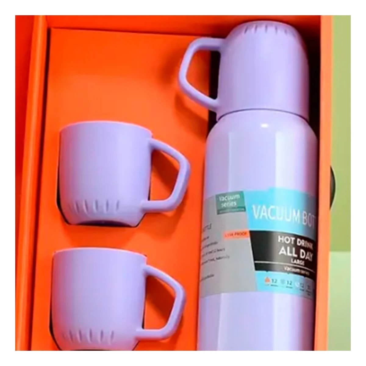 PACK12 JARRA PORTATIL 500 ML CON 3 TAZAS LILA PARA SALIDAS Y+REGALO STICKER - 5