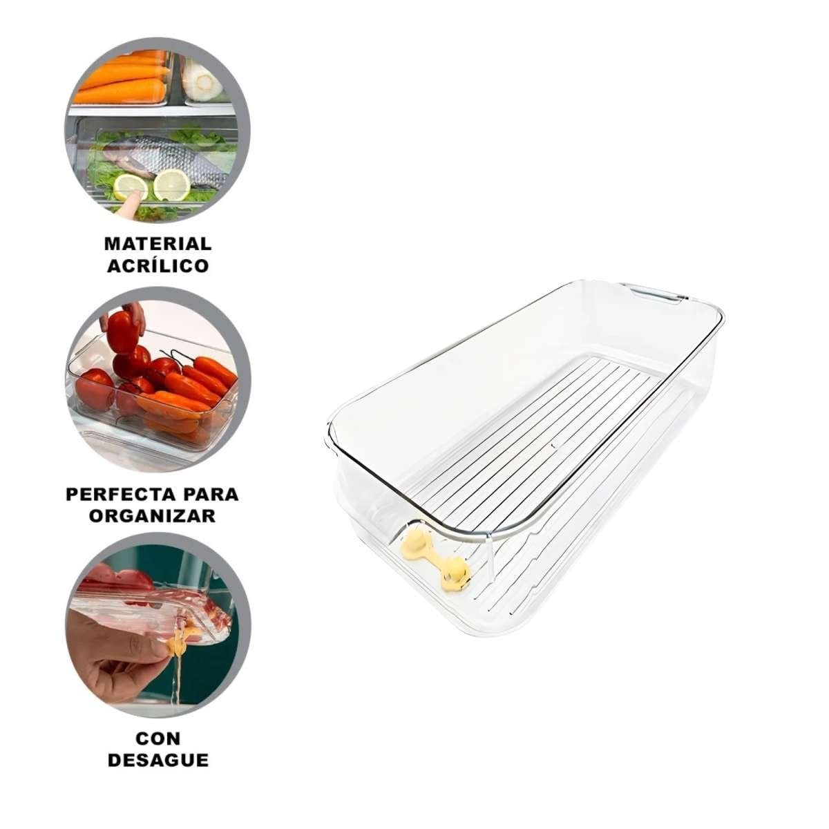 BANDEJA RECTANGULAR CON ASAS QUE FACILITA EL LAVADO 30X16X10CM TRANSPARENTE Y+PAPEL REGALO - 5