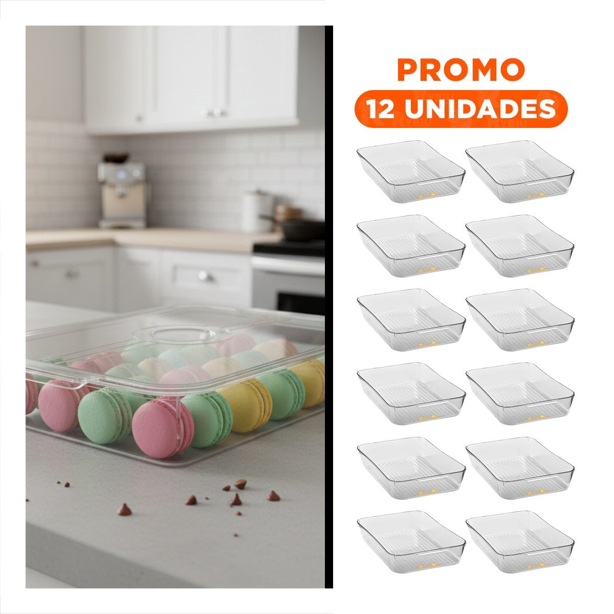 PACK12 DEPOSITO PRACTICO PARA VERDURAS 32X20X5CM TRANSPARENTE - 1