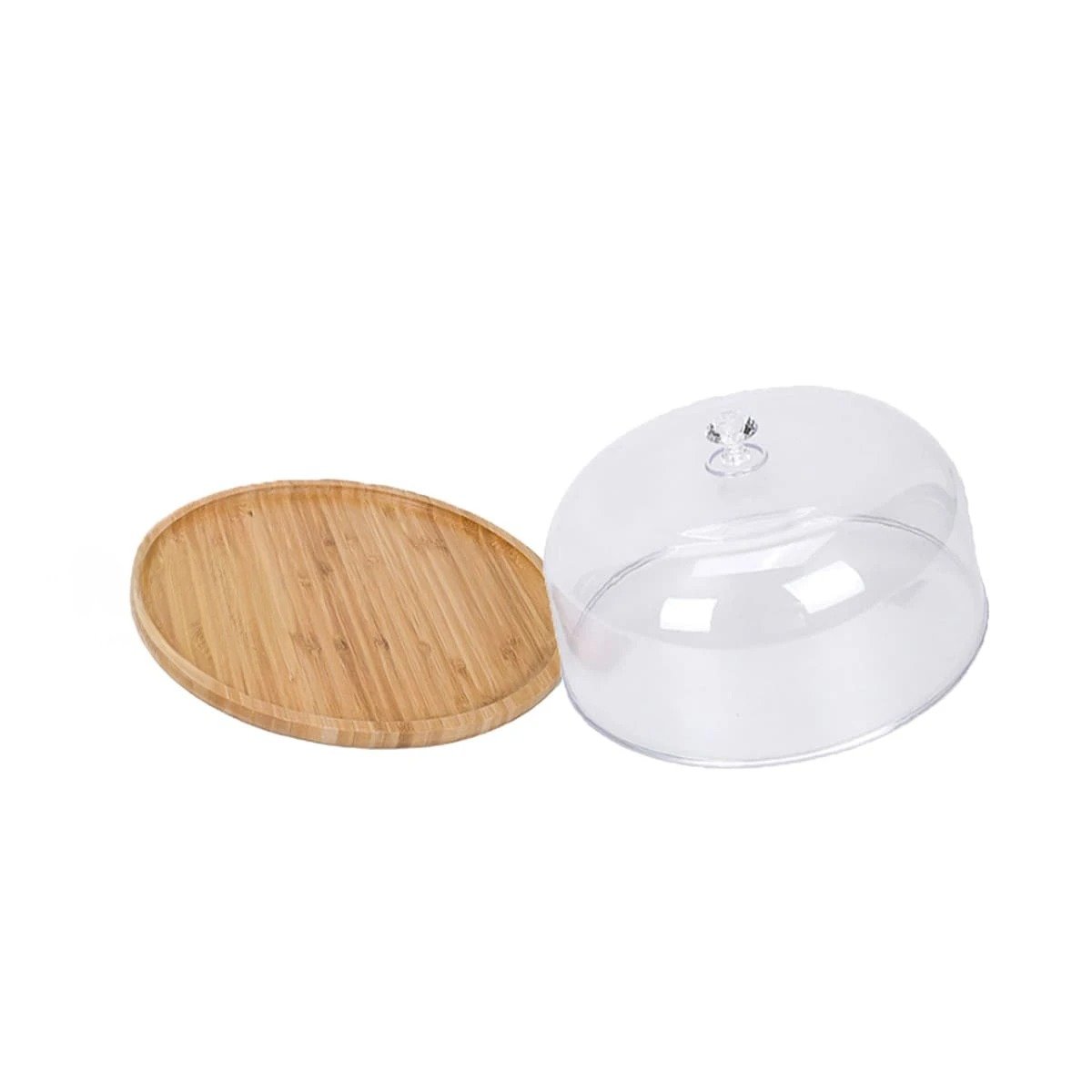 SOPORTE PARA TARTAS CIRCULAR CON TAPA 28CM HOGAR DECORACION FIESTA BLANCO Y+LIGAS REGALO - 5