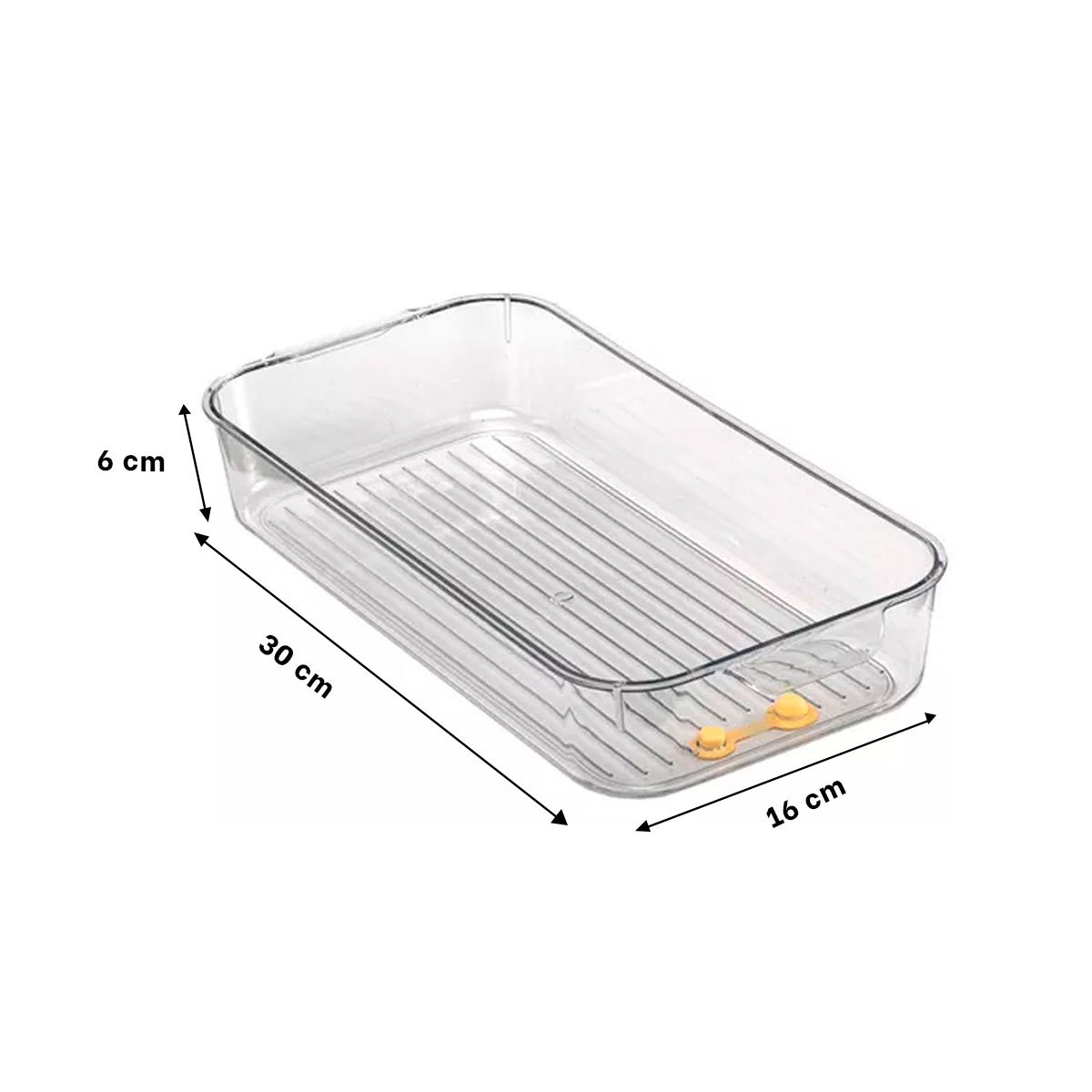PACK6 CONTENEDOR RECTANGULAR PARA REFRIGERADOR 30X16X6CM TRANSPARENTE Y+PAPEL REGALO - 4