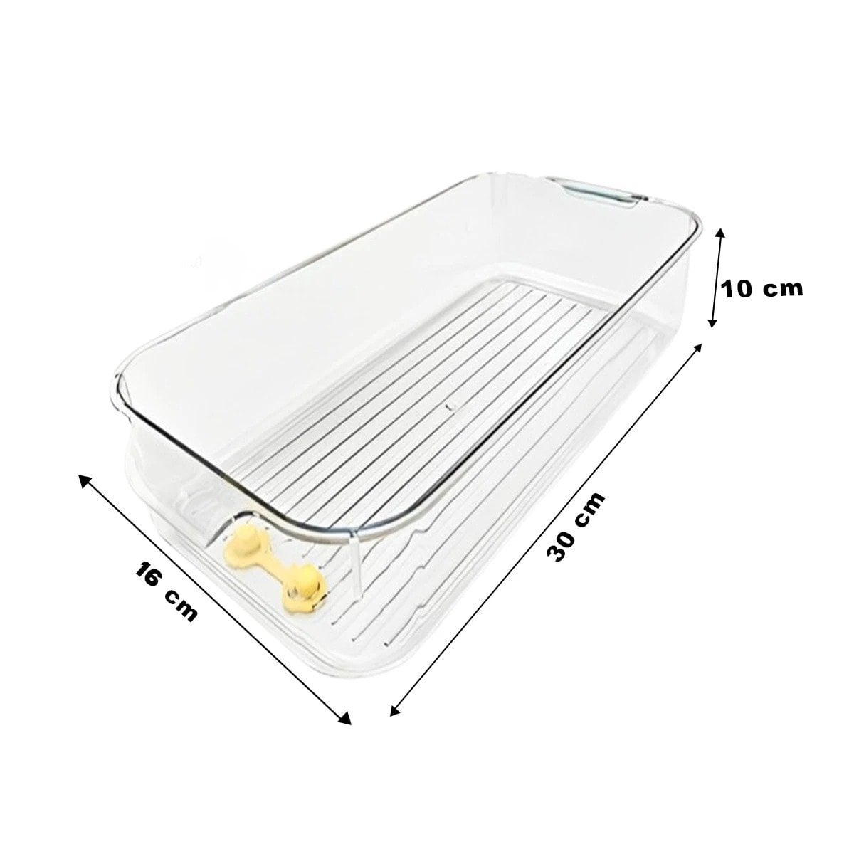 BANDEJA DRENANTE PARA ALIMENTOS EN REFRIGERADORA 30X16X10CM TRANSPARENTE Y+REGALO STICKER - 4