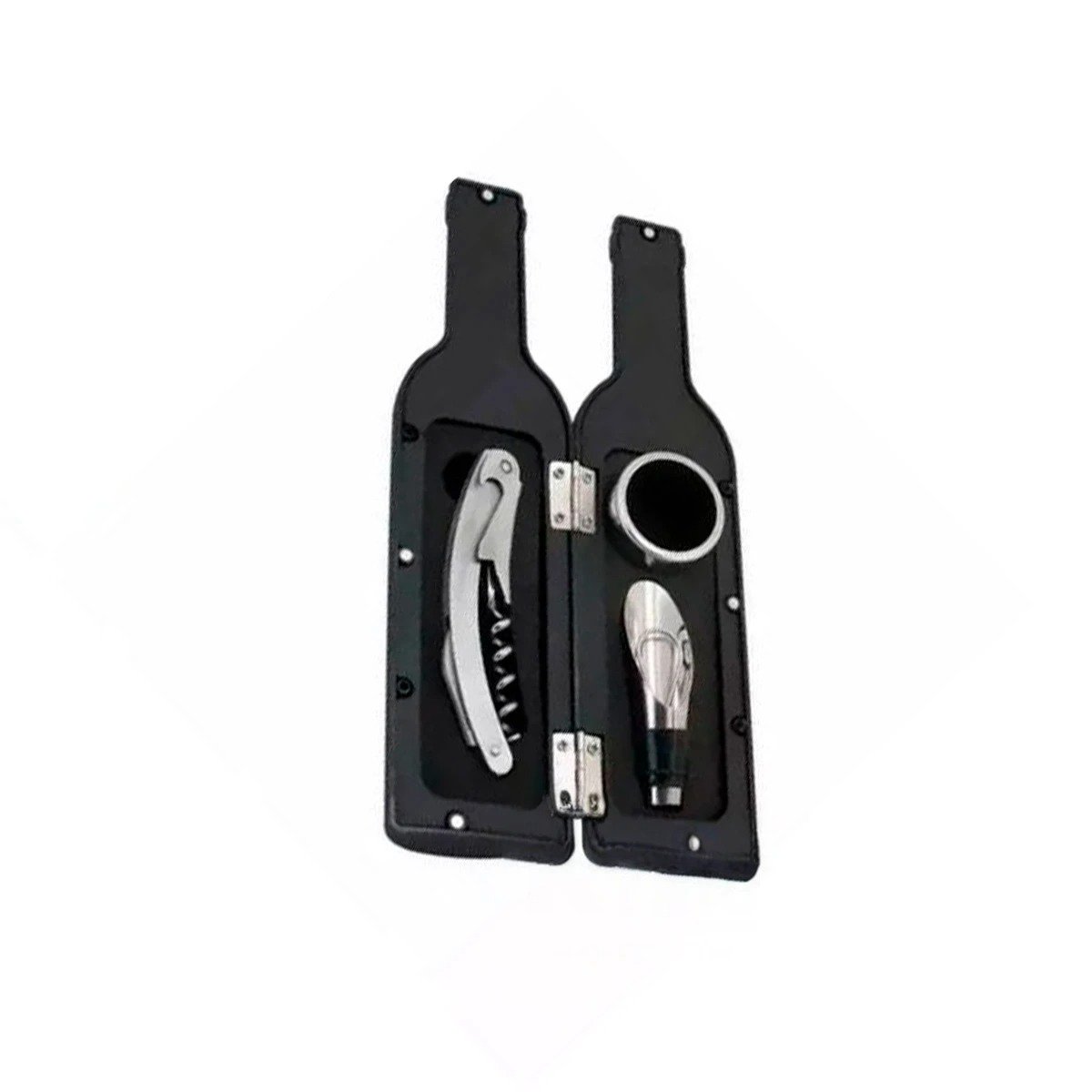 BOTELLA SACA CORCHO PEQUENO 4 PIEZAS NEGRO FUNCIONAL PARA MESA Y REUNIONES Y+REGALO STICKER - 1