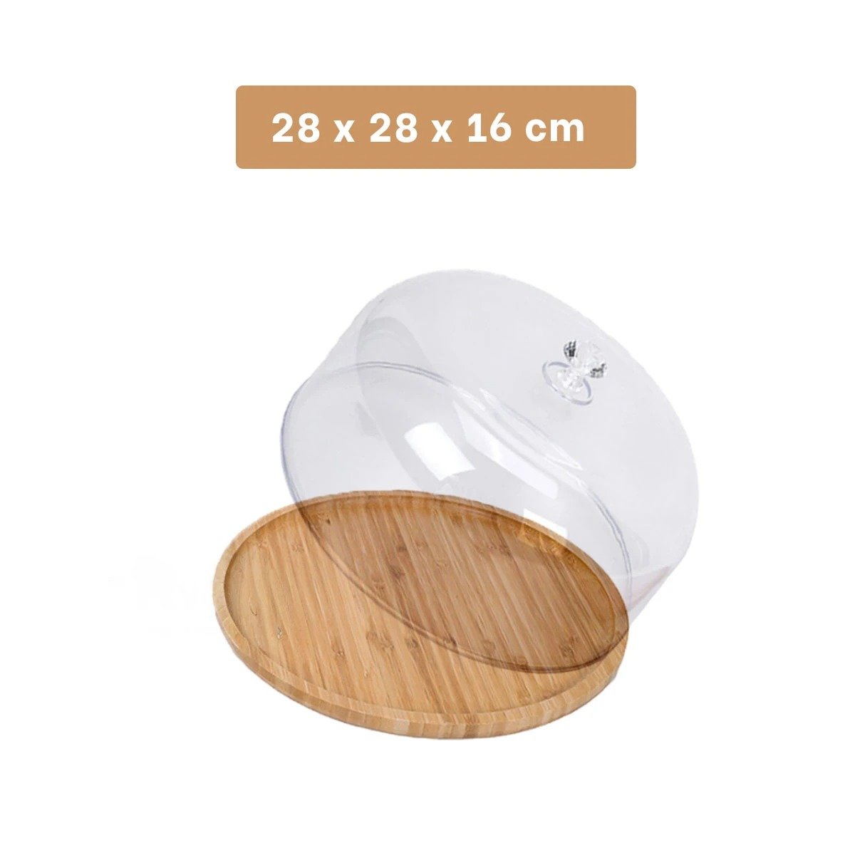 PACK4 PLATO REDONDO PARA POSTRES CON TAPA 28CM DECORACION HOGAR CASA FIESTA Y+REGALO STICKER - 4