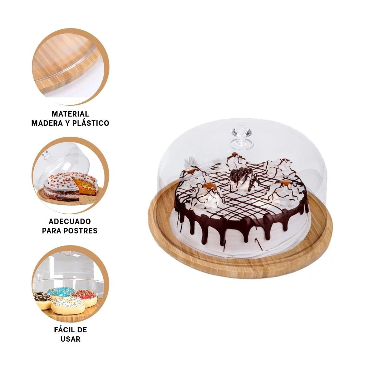 SOPORTE PARA REPOSTERIA REDONDO CON TAPA 28CM DECORACION HOGAR CASA NAVIDAD Y+POST IT - 5