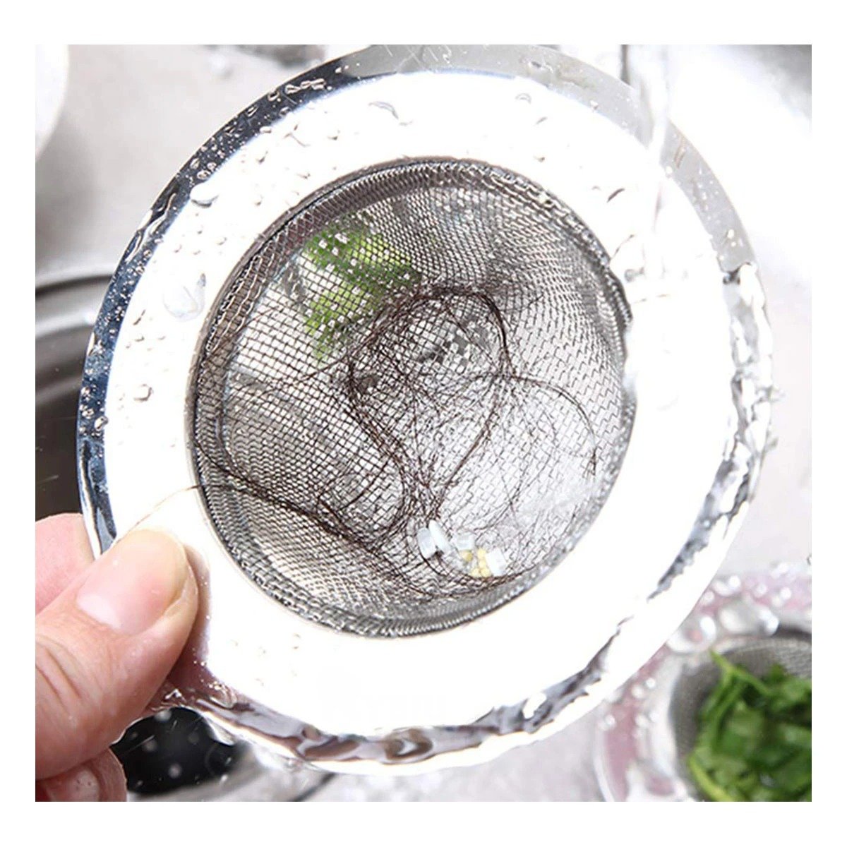 REJILLA ANTIRESIDUOS 5,4 CM PLATEADO PARA FREGADERO DE COCINA Y+REGALO STICKER - 5
