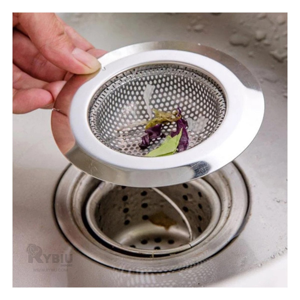PACK2 COLADOR DE CANO 9 CM PLATEADO PARA FREGADERO DE COCINA - 5