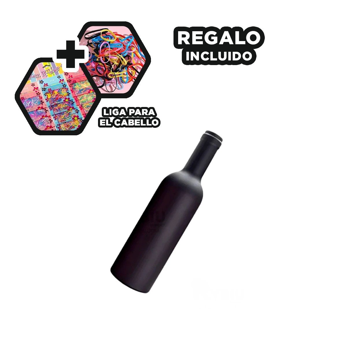 BOTELLA SACA CORCHO PEQUENO 4 PIEZAS NEGRO MODERNO PARA COCINA Y FIESTA Y+LIGAS REGALO - 2