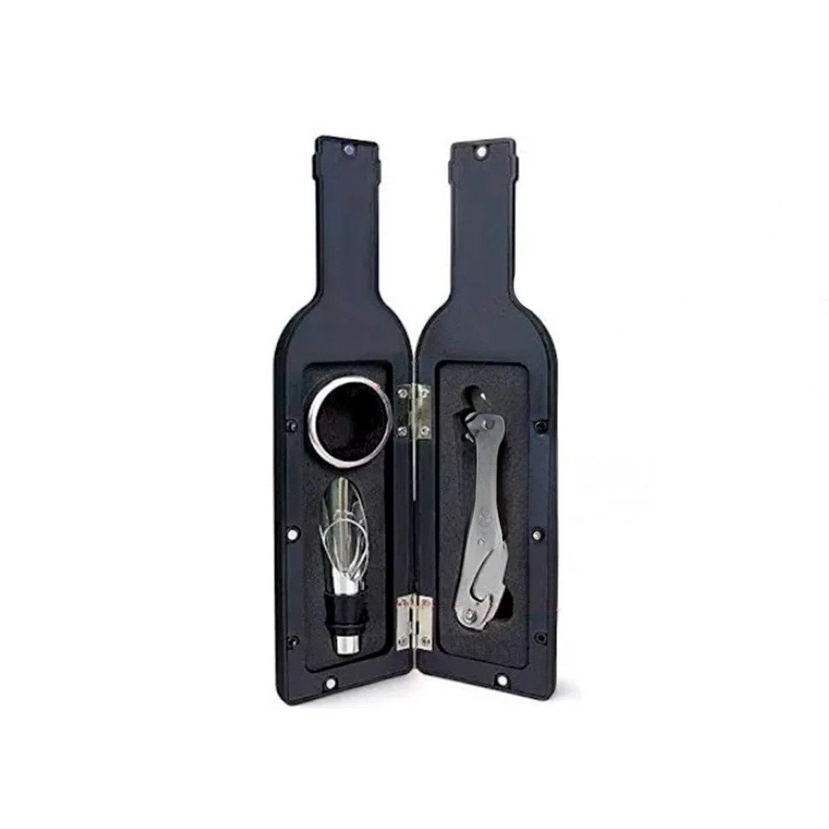 BOTELLA SACA CORCHO PEQUENO 4 PIEZAS NEGRO MODERNO PARA COCINA Y FIESTA Y+LIGAS REGALO - 5