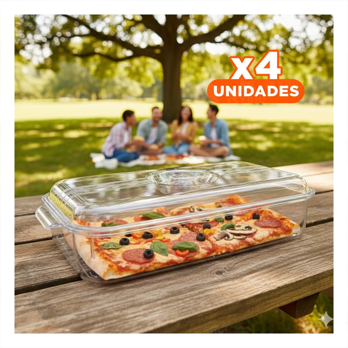 PACK4 CONTENEDOR PARA CONSERVAR VERDURAS 30X16X7CM TRANSPARENTE Y+PAPEL REGALO - 1